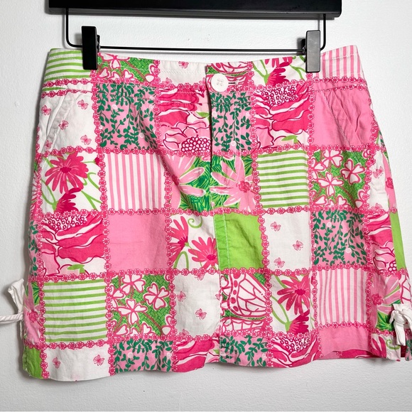 Lilly Pulitzer Dresses & Skirts - Lilly Pulitzer Patchwork Mini Skirt skort  Floral Size 4